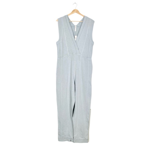Daily Practice by Anthropologie Landing Sleeveless V-Neck Jumpsuit Small Gray - Picture 3 of 15